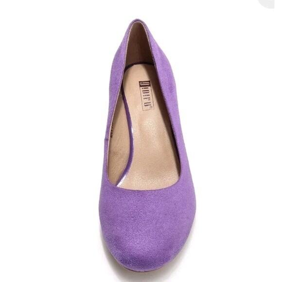 IDIFU RO2 Purple Suede Pumps Women’s 11 Mid Chunky Heel Retro 80s 90s GUC - Picture 1 of 9